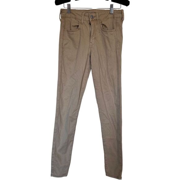 American Eagle Super Stretch Jegging Size 6 Regular Khaki Pants - Picture 1 of 6